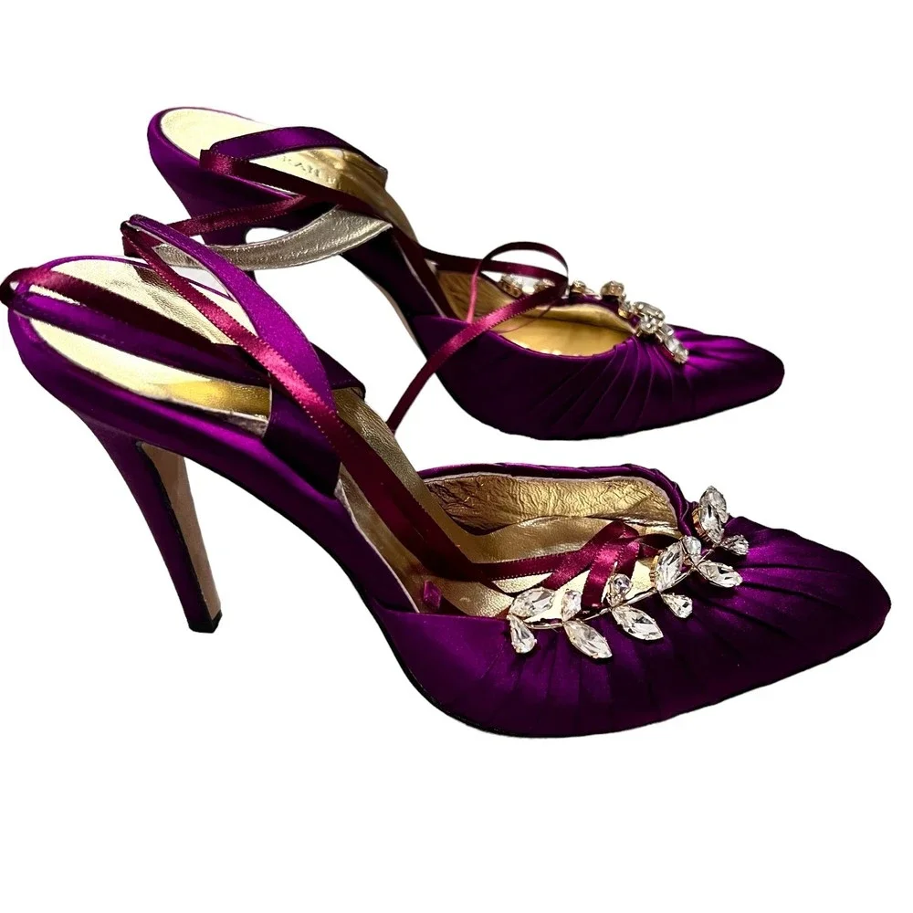 Sarah Flint Luisa Satin Pump 100 Purple‎ Size 40
